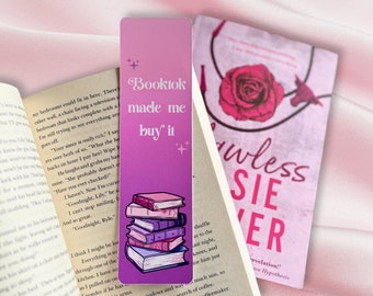 Booktok Made Me Buy It Bookmark | Pink Purple Bookmark | Bookmark Coupon | Cute Bookmark | Gift For Book Lover | Smut | Romancetasy Bookish