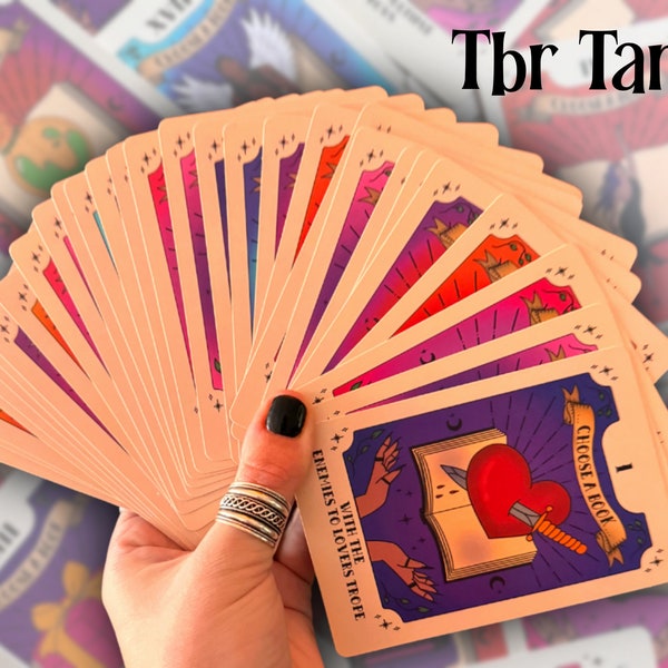 Cartes de tarot TBR | À lire Invites | Jeu TBR | Livre cadeau livresque | Lecteurs Booklover Booktok Fantasy Romantasy Ennemis des amoureux Tropes