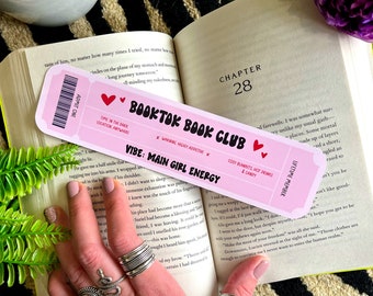 Booktok Book Club Bookmark Ticket | Pink Bookmark | Bookmark Coupon | Cute Bookmark | Gift For Book Lover | Smut | Dark Romance
