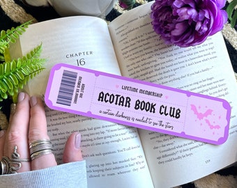 ACOTAR Book Club Bookmark Ticket | Pink Bookmark | Bookmark Coupon | Cute | Gift For Book Lover | Smut | Dark Romance