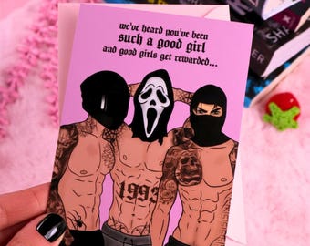Good Girls Get Rewards Bookish Greeting Card for Spicy Dark Romance Readers