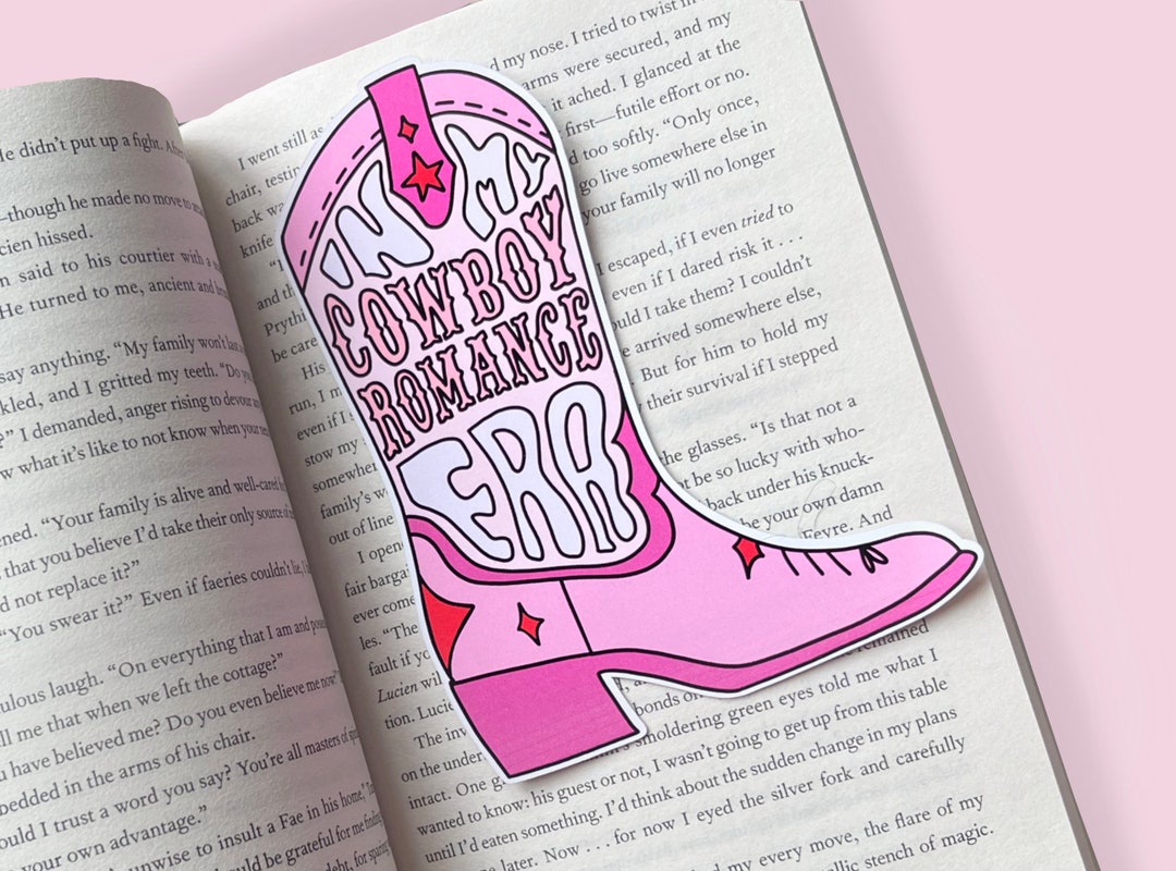 Cowboy Romance Era Boot Bookmark | Pink Bookmark | Western Glitter ...