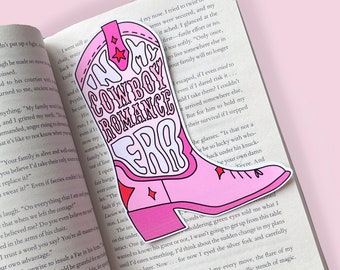 Cowboy Romance Era Boot Bookmark | Pink Bookmark | Western Glitter | Gift for Book Lover | Smut | Dark Romance Romantasy Booktok Readers |