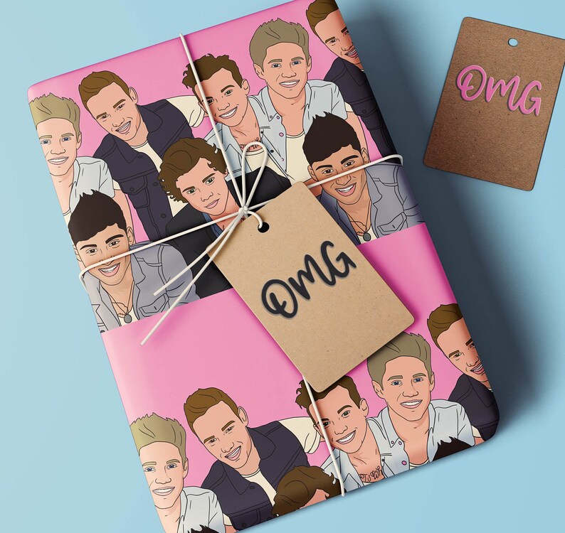 One Direction Wrapping Paper | Gift Paper | Harry Styles | Zayn Malik | Louis Tomlinson | Niall Horan | Liam Payne | One Direction Gift 