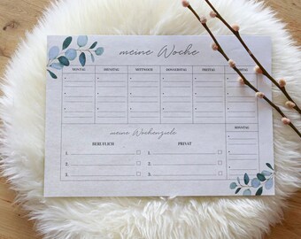 Weekly planner A4 in boho style, 50 sheets with glue binding