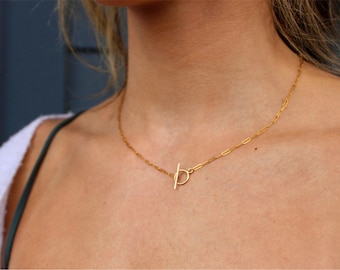 Dainty Paperclip Necklace, Gold Fill Toggle Necklace, Dainty Everyday Necklace, Dainty Gold Jewelry, Gifts For Her, Mini Toggle Necklace