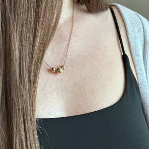 Gold Fill Gold Bead Necklace, Dainty Gold Bead Necklace, Everyday Gold Bead Necklace, Minimal Necklace, Gifts For Her