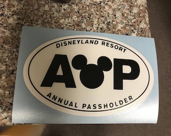Disneyland AP Sticker / Deux couleurs, blanc et noir
