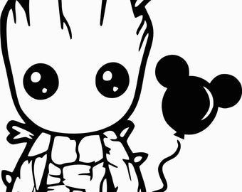 Bébé Groot avec Mickey Ballon SVG