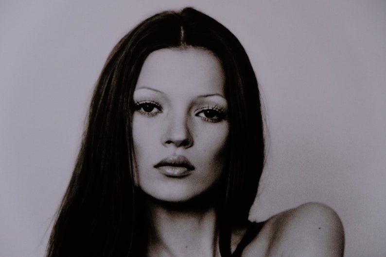 Kate Moss for GQ Magazine '92 Black and White Photograph - Etsy
