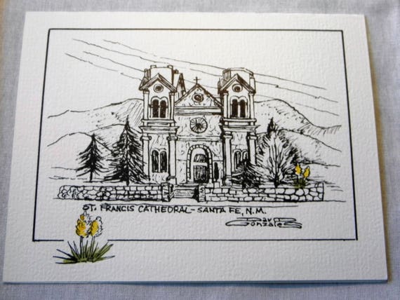 Christmas Holiday cards Traditional Santa Fe adobe house,FREE SHIPPING!