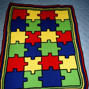 Autism Puzzle Afghan Pattern
