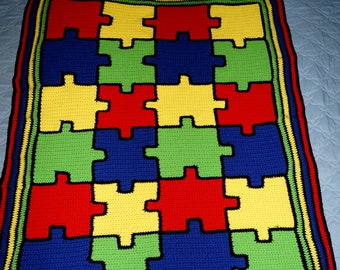 Autismo Puzzle Patrón Afgano