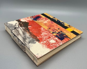 One of a kind abstract paper collage open spine journal/notebook/sketchbook/diary