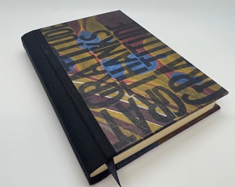 Gratitude Journal/diary-Hand made, one of a kind, hand printed on hand marbled paper