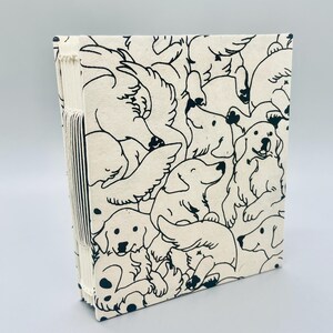 Doggie pattern paper, one of a kind, open spine journal/notebook/sketchbook/diary