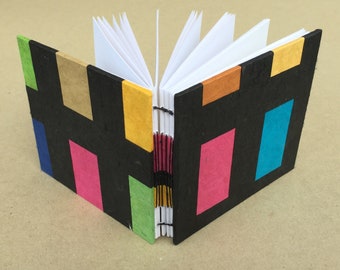 Colorful journal/notebook/sketchbook/diary with Japanese book cloth spine