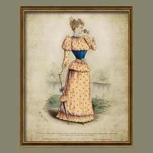 L' Art de la Mode Gravures année1891, Catalogue de mode vintage, femmes avec robe ancienne, impression d'art mural cadeau rétro /R153