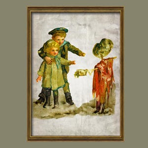 Décoration murale chambre d'enfant carte postale vintage, impression d'art mural cadeau fille garçon /R36