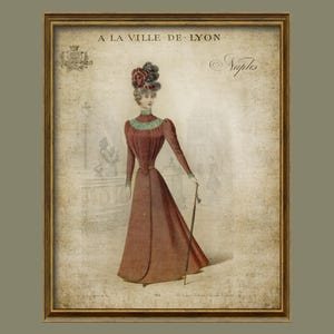 L' Art de la Mode Gravures année1891, Catalogue de mode vintage, femmes avec robe ancienne, impression d'art mural cadeau rétro /R152