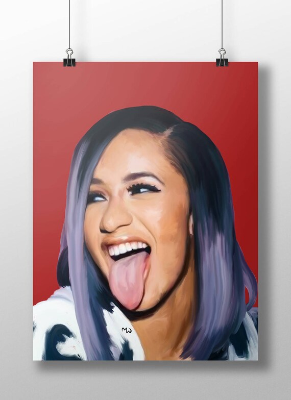 CARDI B art poster modern art hip hop art rapper art new | Etsy