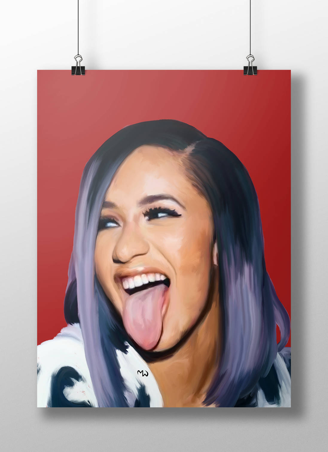 CARDI B art poster modern art hip hop art rapper art new | Etsy