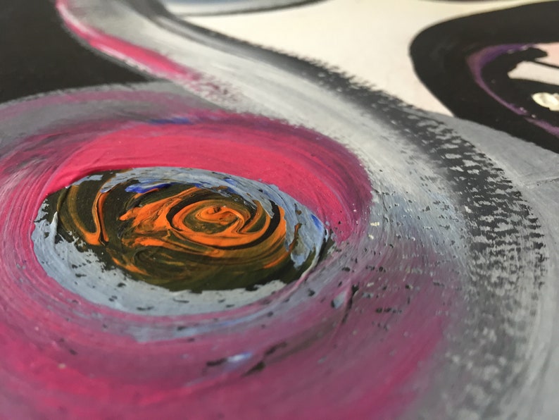 Original Abstract Art Black Grey Painting Printable Wall Etsy