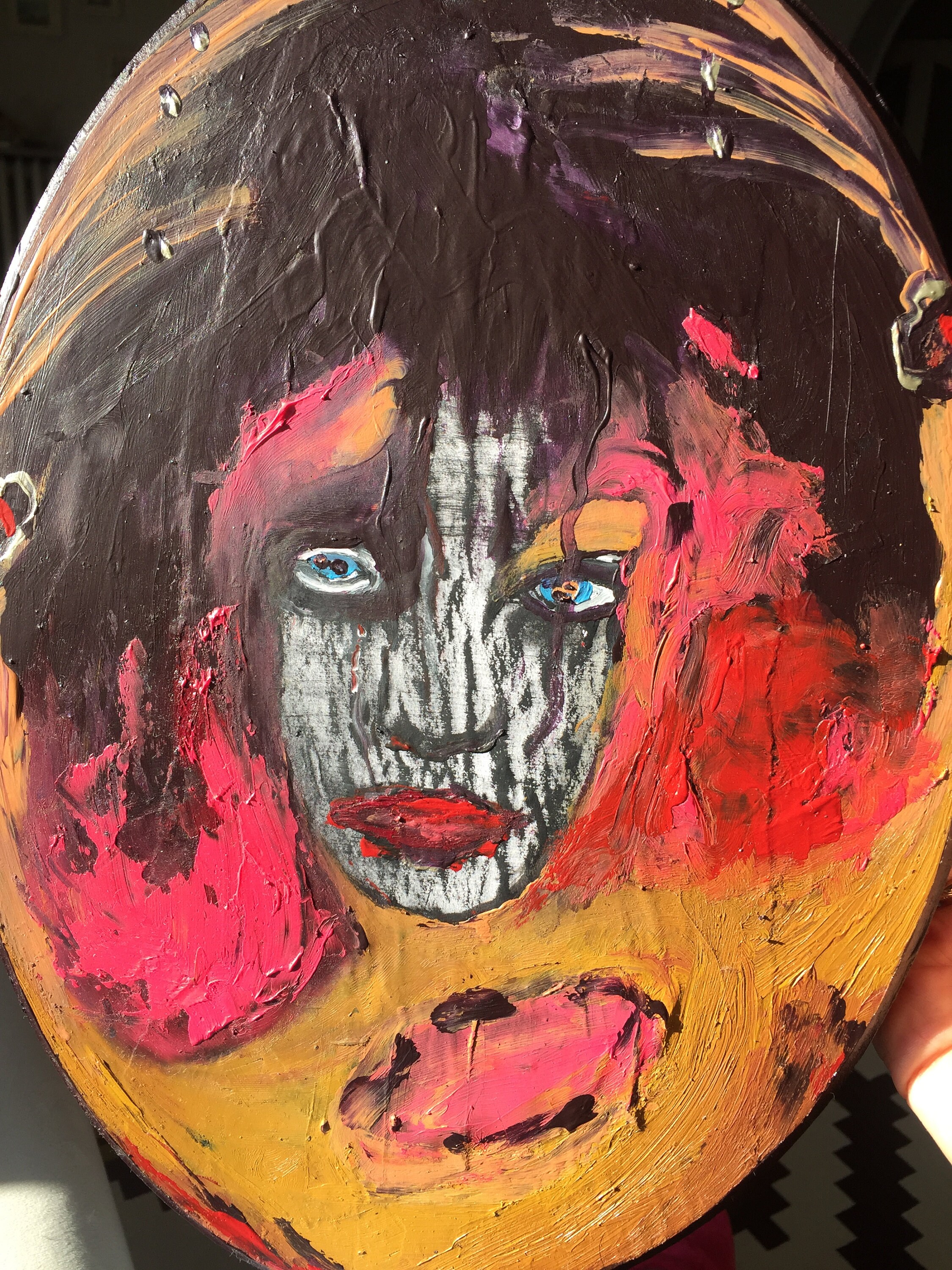 Colorful Wall Art Purple And Pink Wall Decor Dark Woman Etsy