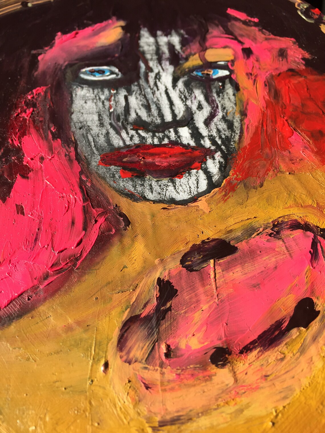 Colorful Wall Art Purple and Pink Wall Decor Dark Woman Etsy