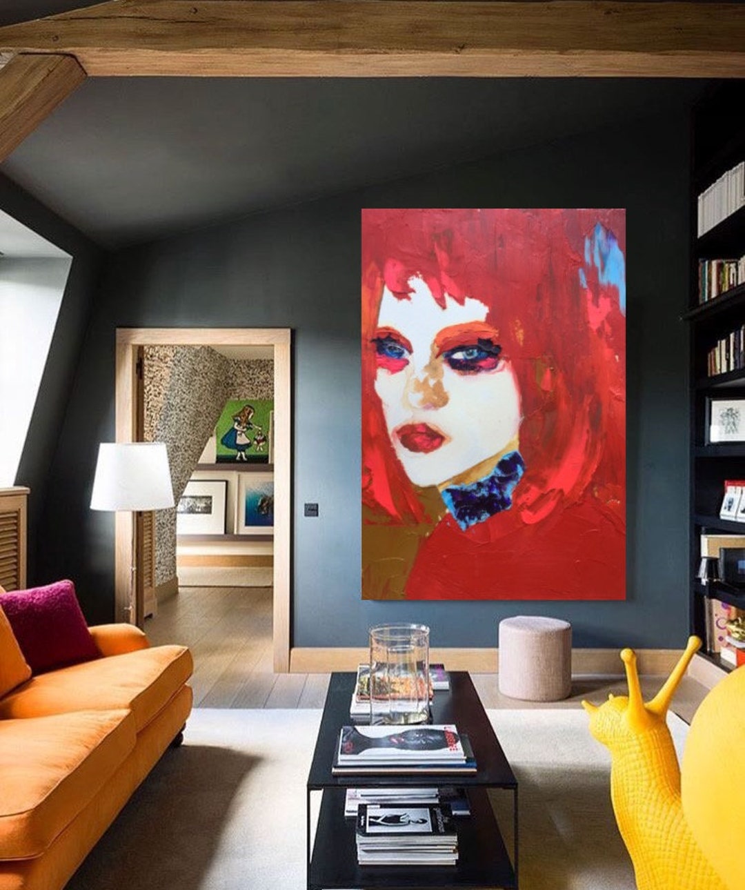 Printable Abstract Art Downloadable Red Wall Art Abstract Etsy