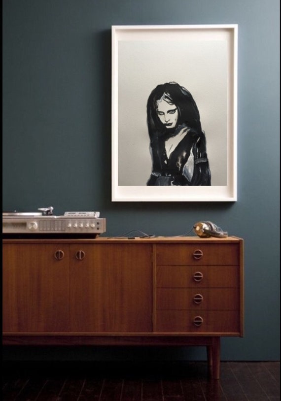 Printable Bedroom Decor Downloadable Gothic Art Creepy Print Portrait Painting Goth Lover Gift Dark Wall Art Bathroom Decor Wife Gift