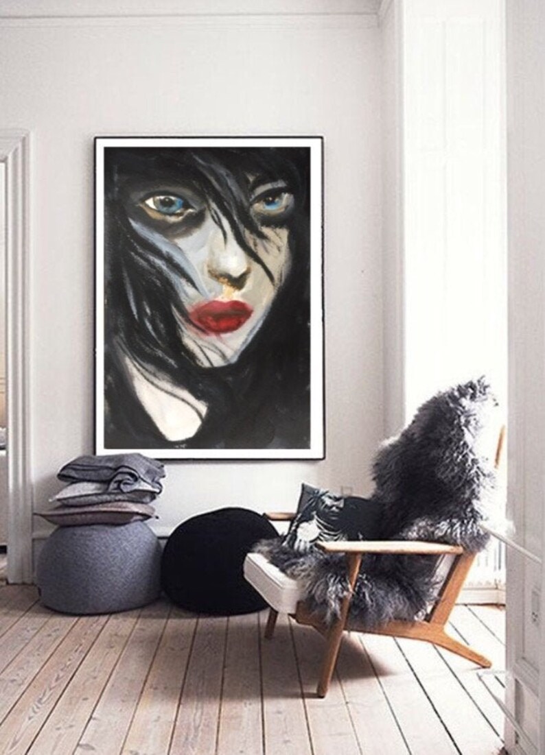 Goth Decor Poster Black Art Original Artwork Downloadable Etsy