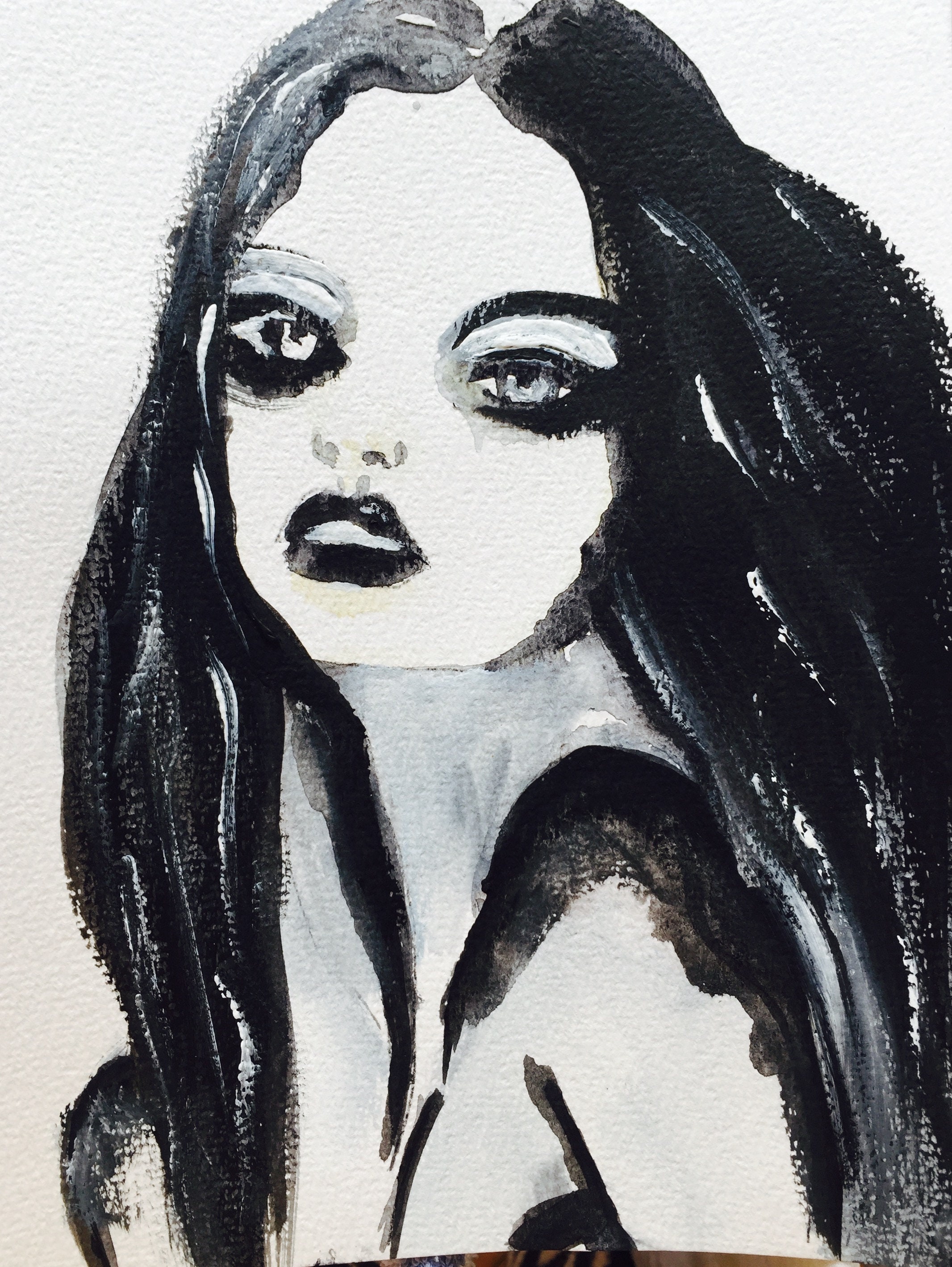 Portrait Painting Print Goth Decor Poster Printable Wall | Etsy