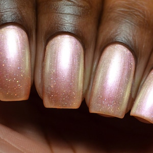 Pearl Pink Vegan Nail Polish - Pearlescent Pink Shimmer Holo Nails - Cultured