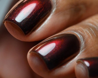 Red to Black Multichrome Nail Polish - Red and Black Color Shifting Chrome Nails - Neo