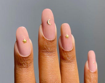 Celestial Charms - Star Moon and Stud Nail Art Decal Accessories