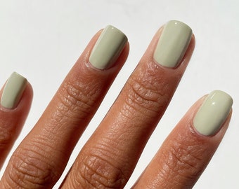 Sage Green Vegan Nail Polish - Light Green Creme Nail Polish -Carnegie