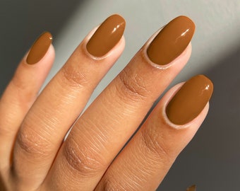 Caramel Brown Vegan Creme Nail Polish - Mud Nails - Doe A Deer