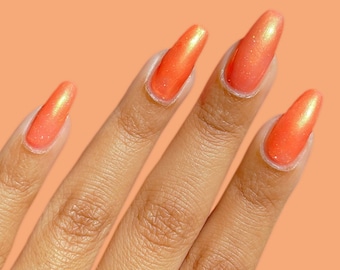 Coral-Orange Shimmer Nail Polish - Cirque Colors Bird of Paradise