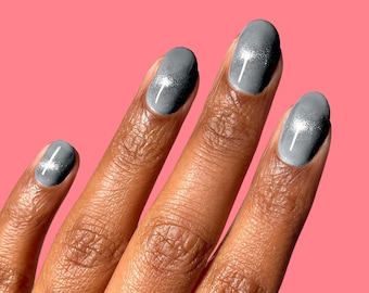 Gray Nail Polish with Silver Magnetic Pigment - Cirque Colors Chemistry