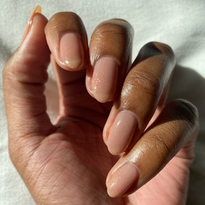 Clear Gold Shimmer Vegan Nail Polish Top Coat Nail Art, Sheer Nail Polish - Nectar