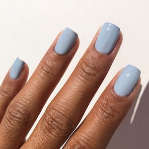 Bluish Grey Nail Polish - Patel Blue Silver Creme Nail Polish - Storm King