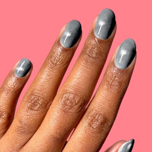 Gray Nail Polish with Silver Magnetic Pigment - Cirque Colors Chemistry