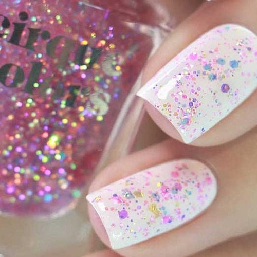Clear Rainbow Glitter Vegan Nail Polish Confetti Holographic Etsy