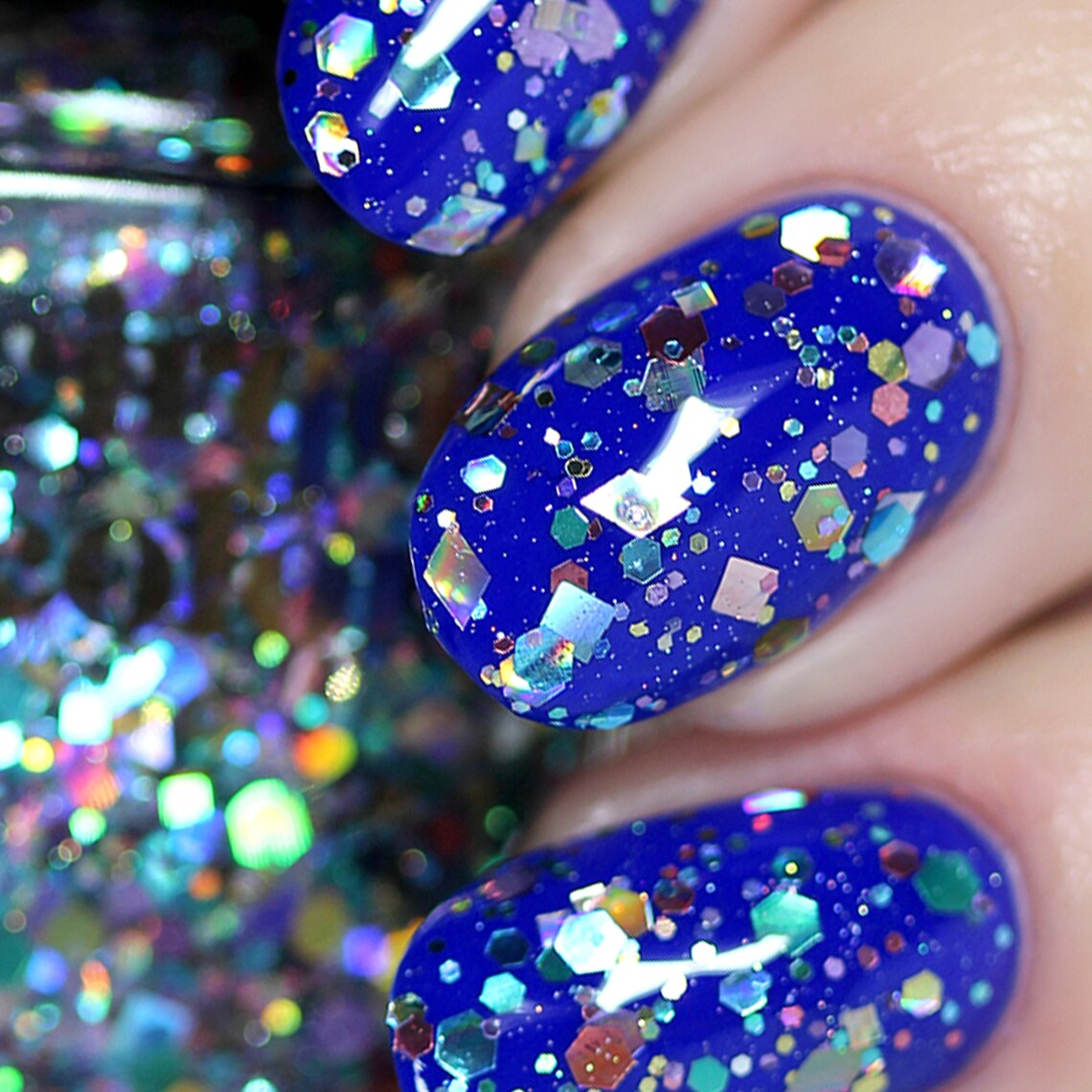 XX Holographic Glitter Nail Polish Clear Confetti Nail Etsy