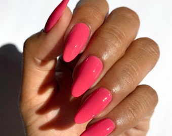 Coral Pink Nail Vegan Polish - Neon Pink Nail Polish - Bam