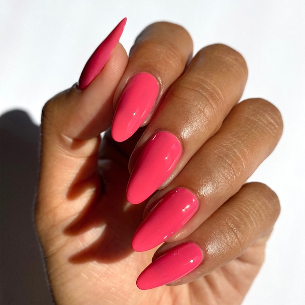 Coral Pink Nail Vegan Polish - Neon Pink Nail Polish - Bam