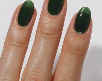 Forest Jelly Nail Polish: Blackened Green Sheer Finish