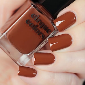 Sienna Brown Vegan Nail Polish - Burnt Orange Creme Polish - Brownstone