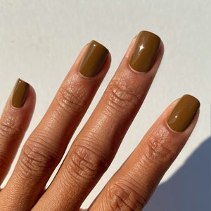 Greenish Brown Vegan Nail Polish - Brownish Green Creme Vegan Nail Polish - Walk on the Wild Side